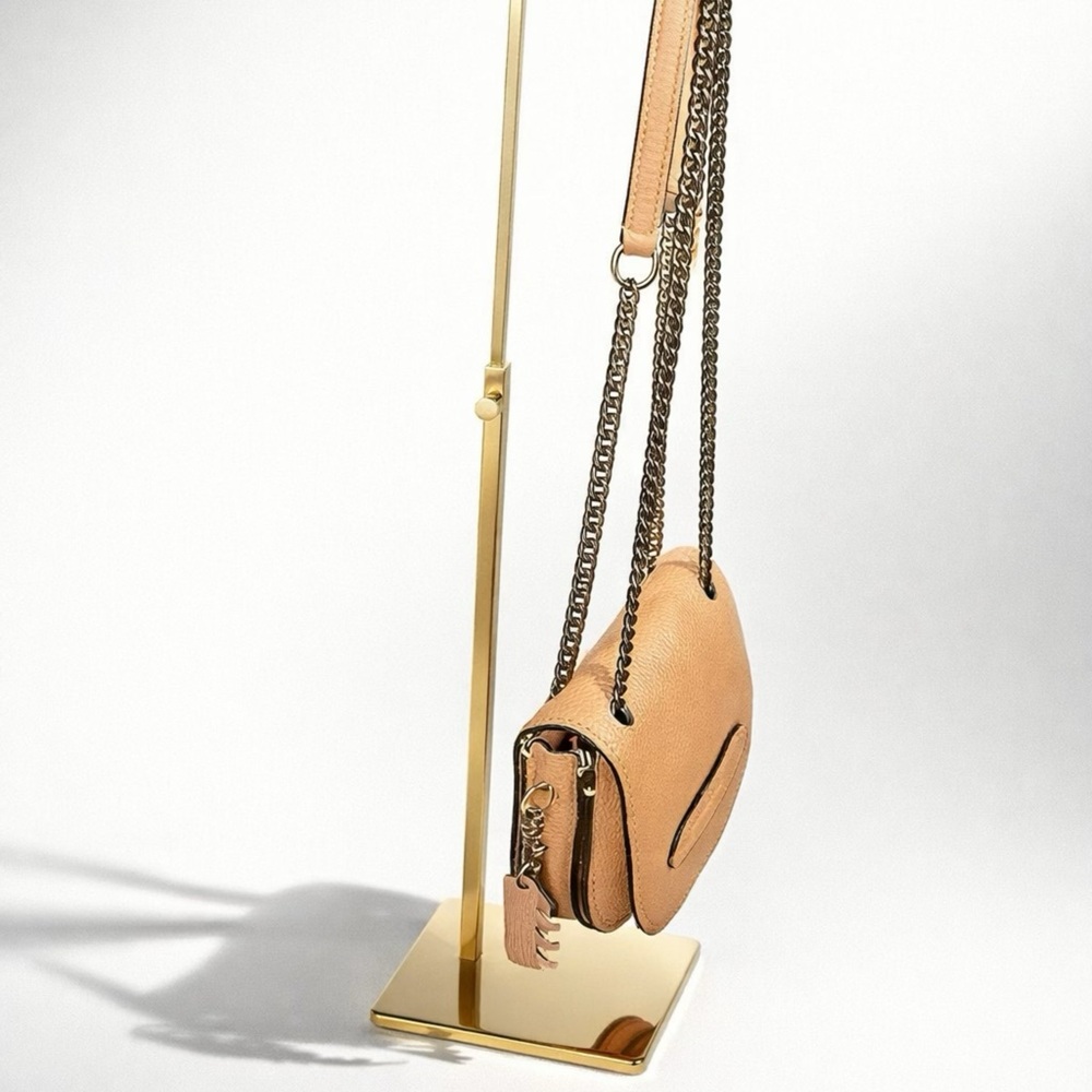 Coach Beige Leather Crossbody Bag with Chain - Picture 3 of 5